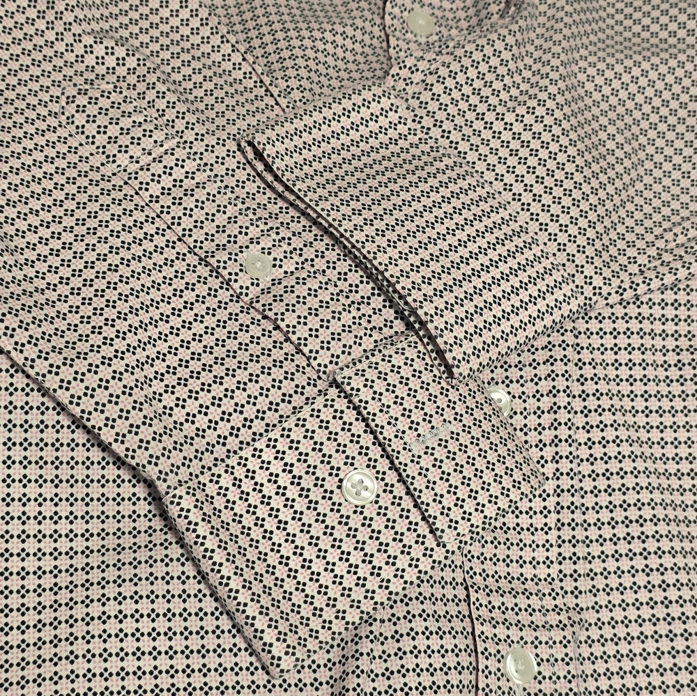 Men's 2XL Black Peach Stretch Modern Fit Long Sleeve Button-Down Shirt - Picture 6 of 9